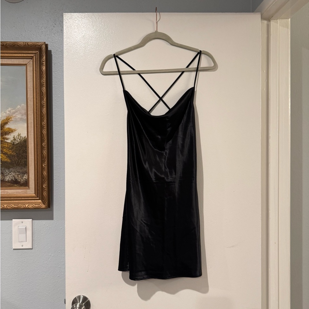 H&M Black Satin Slip